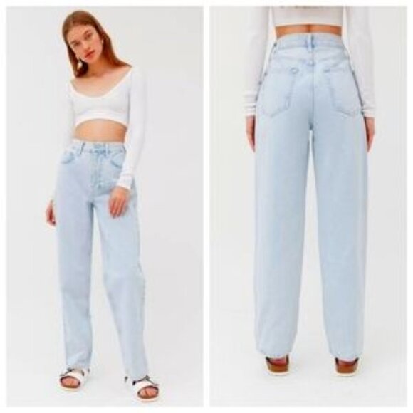 BDG Urban Outfitters Light Wash Rinse High Rise & Wide Leg Baggy Jeans Pants 6 - Picture 1 of 4